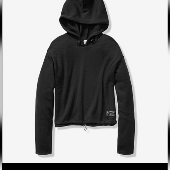 STUNNING VS PINK NEON YELLOW KNIT CROP HOODIE WITH BUNGEE CORDS - Picture 5 of 13